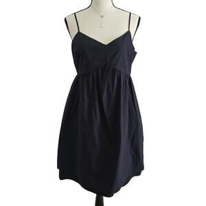 Derek Lam 10 Crosby Womens Slip Dress Black Cotton Sz 4 Tiered Babydoll romantic